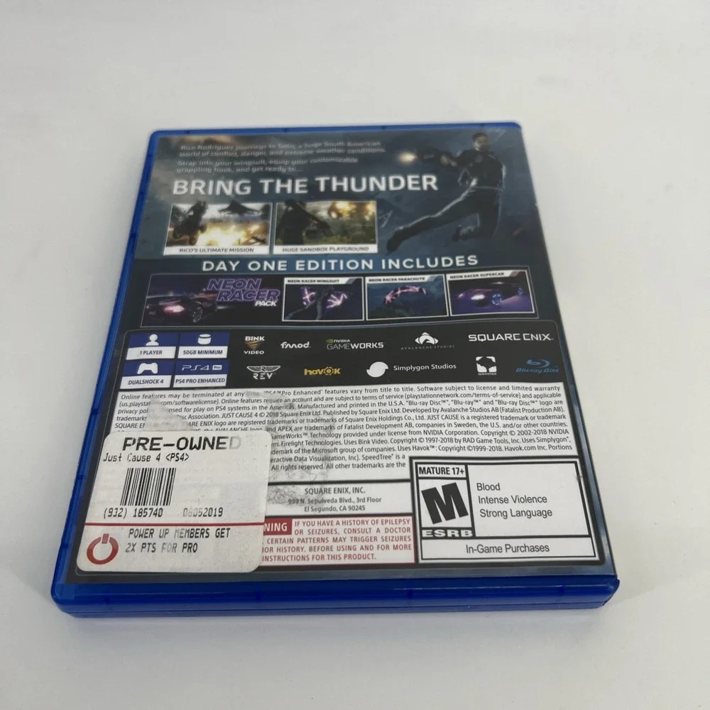 Just Cause 4 Day One Edition PS4 Sony PlayStation 4 CIB Tested